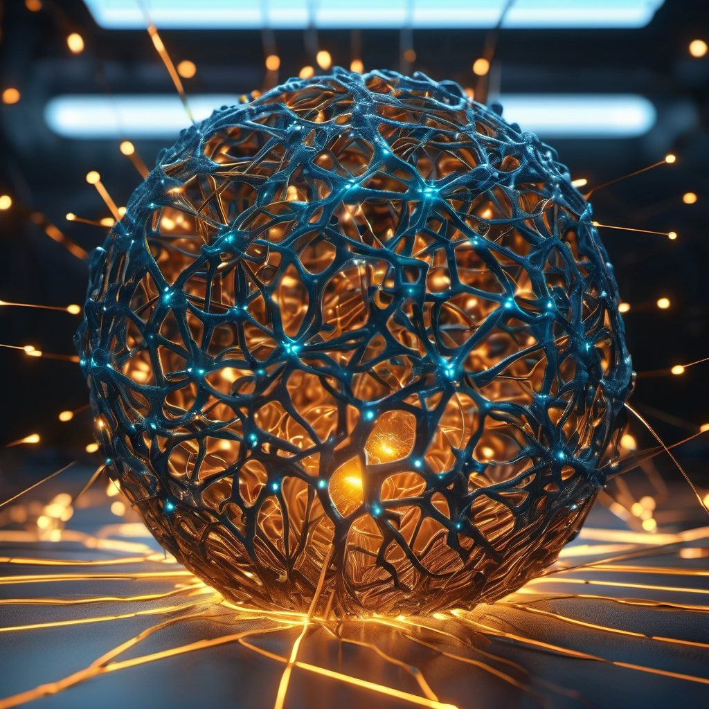 Esfera de red neuronal — el silicio que gana